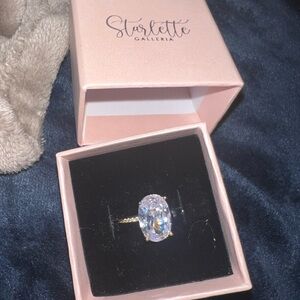 Starlette Galleria 4ct OVAL Cut Gold diamond/CZ Ring BNIB FREE SHIPPING size 7